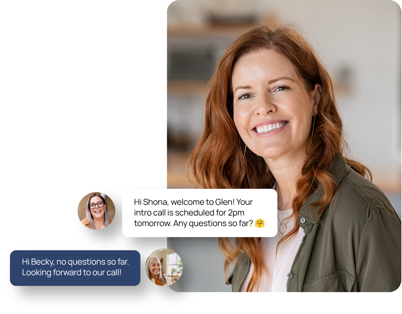 A Glen product specialist, with a welcome chat scheduling an intro call