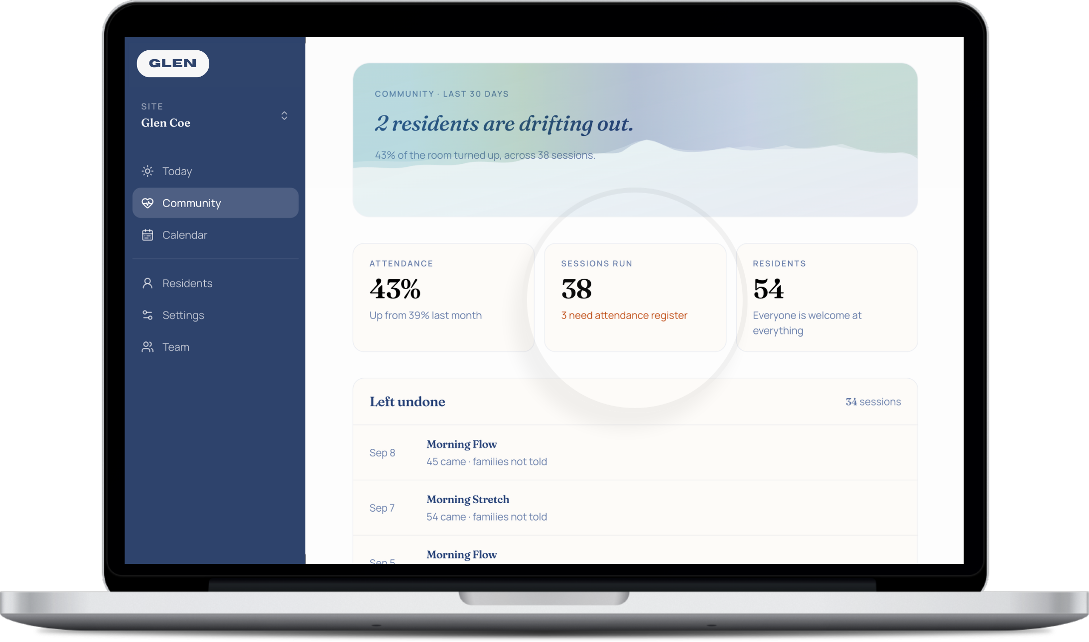 Glen admin dashboard
