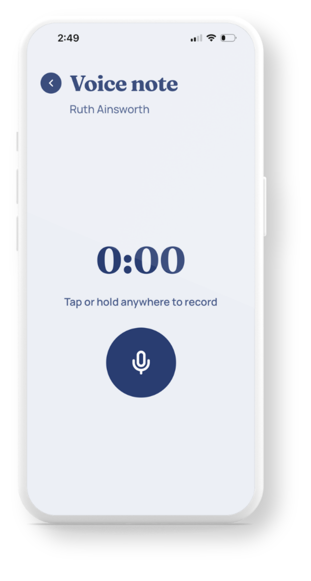 Recording a voice note