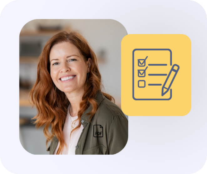 A Glen product specialist next to an onboarding checklist